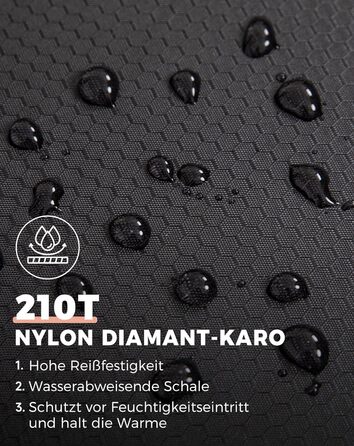 Спальний мішок KingCamp на 2 особи з фланнелю для зими, 3-4 сезони, з подушками, для кемпінгу та відпочинку на природі (чорний)