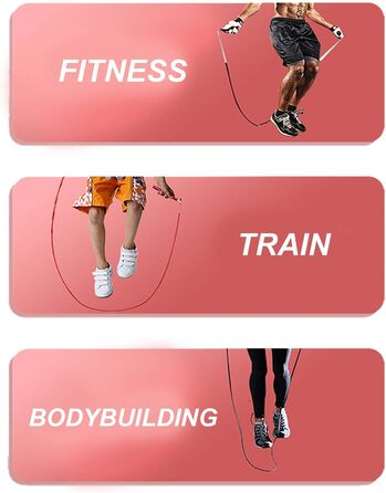 Стрибкова скакалка Speed Jump Rope з поворотним підшипником 360°, регульоване сталеве тросик, алюмінієва ручка з антиковзаючим покриттям – для фітнесу, боксу, спортивних вправ, підходить для дітей та дорослих, фіолетовий