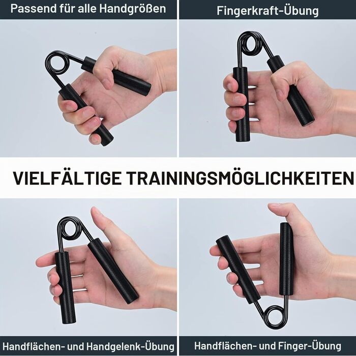 Griffkraft Trainer Set 50-250 LBS: Розвиток сили хвата, металевий тренажер для рук та пальців (набір 4 шт.)