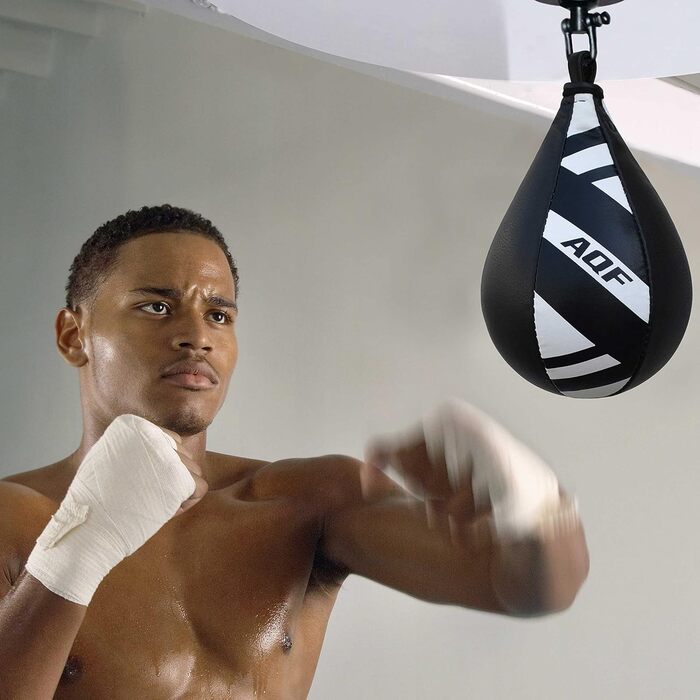 Набір для боксу AQF Boxen: боксерський мішок, боксерська груша, рукавички, чорний/білий