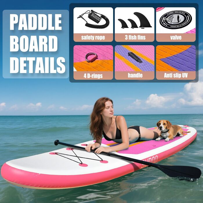 SUP дошка SUDOO надувна 300x76x15 см, 6