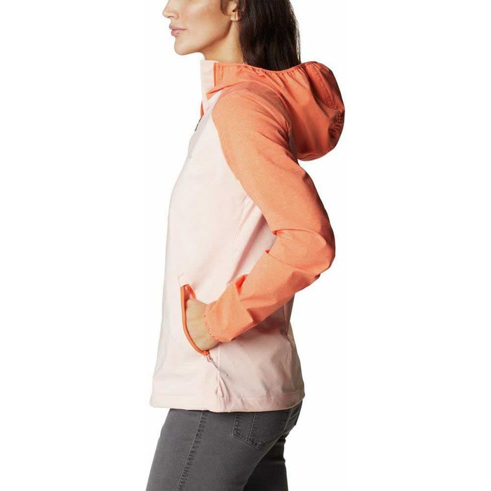 Жіноча софтшелл куртка Columbia Softshell, колір Heather Canyon 890 Peach Blossom / Sunset Orange, розмір M