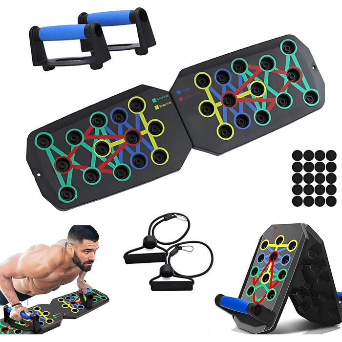 Дошка для віджимань Push Up Board - мультифункціональна дошка для ефективних тренувань м'язів вдома та в залі - аксесуар для спорту, фітнесу, чоловічий фітнес-борд, набір для домашніх тренувань