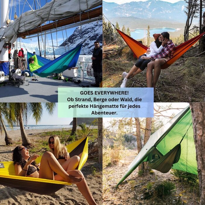 Гамак Amazonas Ultra-Light Adventure Coyote Kingsize 275x140 см, зелений (Fire) - надлегкий, до 150 кг