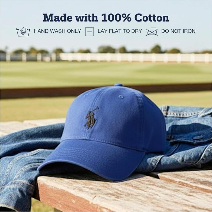 Бейсболка U.S. Polo Assn. з логотипом Pony, 100% бавовна, регульована, темно-синя (Königsblau), один розмір