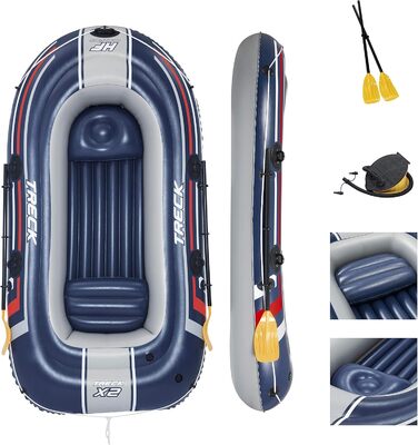 Надувний човен Bestway Hydro-Force Treck X2 для 2 осіб, 255x127x36 см, комплект весла та насос