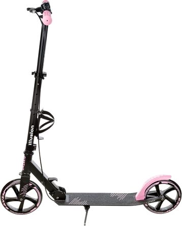 Дитячий та дорослий самокат RAVEN Illusion Pink з гальмом, регулюванням висоти, складний, з дзвіночком та тримачем для пляшки