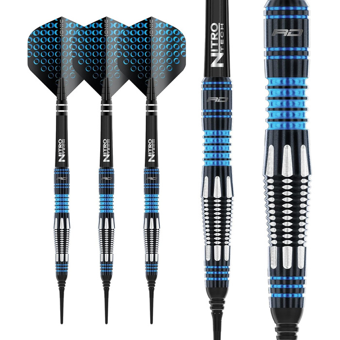 Професійні дартси Red Dragon Marlin Softip 20 г з вольфраму з оперенням та стрижнями
