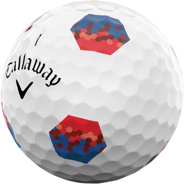 Гольф-кулі Callaway з хромовим покриттям, м'які True Track Blue/Red
