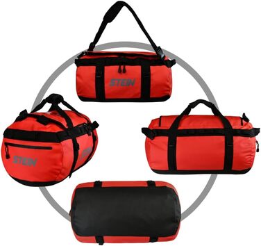 Водостійка сумка-рюкзак STEIN Metro 40 л, червона — трансформер з ПВХ-покриття, компресійними ременями та м'якими плечовими ременями
