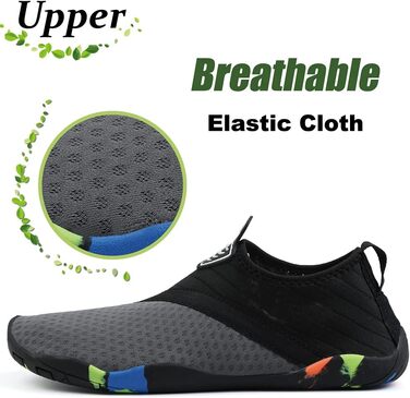 Шкарпетки для плавання унісекс, чоловічі та жіночі, легкі, дихаючі, швидковисихаючі аквашузи (42 EU, сірий)