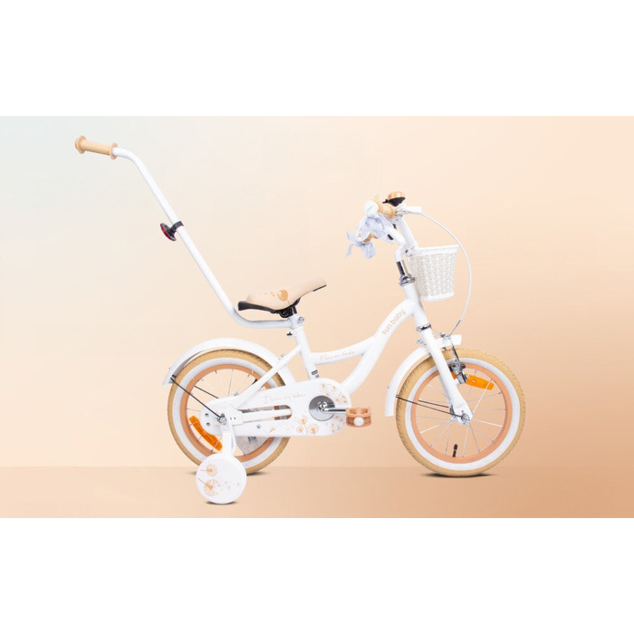 Дитячий велосипед SUN BABY Flower Bike 16 дюймів для дівчинки, біло-бежевий