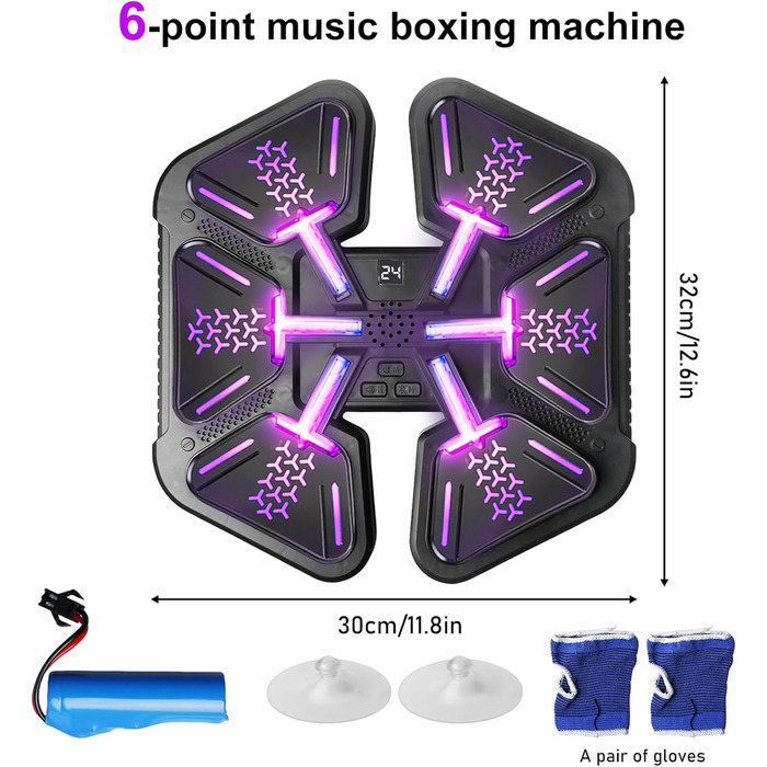 Музична боксерська машина з рукавичками, 9 режимів швидкості та лічильник, для тренувань, зняття стресу та розваг