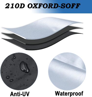 Водонепроникна накривка для мотоцикла Carehabi, 245x105x125 см, XXL, для мопедів, ролерів, ендуро, вуличної техніки