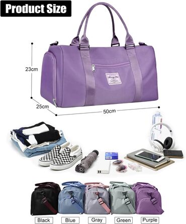 Спортивна сумка-рюкзак для подорожей, 29л, чорна: водонепроникна, з відділенням для взуття та мокрих речей