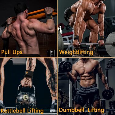 Набори для підняття важкої атлетики на зап'ястя з подвійним шаром шкіри та неопрену, з м'якими ручками для важкої атлетики, пауерліфтингу та підтягувань, для чоловіків та жінок (пара), чорний