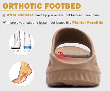 Ортопедичні відновлювальні сандалі KuaiLu для жінок, комфортні та легкі тапочки при плантарному фасціїті, розвантаження суглобів та спини, колір бежевий, розмір 40 EU