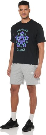 Чоловічі повсякденні шорти adidas Essentials French Terry 3-Stripes, сірі (Medium Grey Heather/White), розмір M
