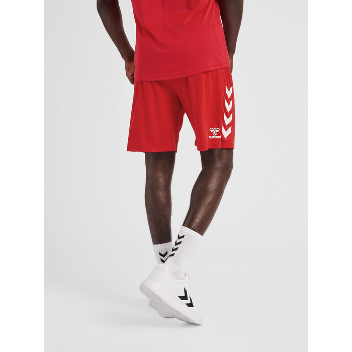 Спортивні чоловічі шорти Hummel Core XK Poy для тренувань та залу, дихаючі та швидкосохнучі, True Red, розмір XL