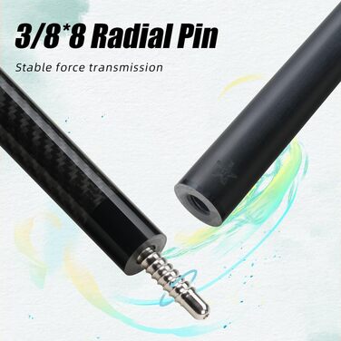 CRICAL Більярдний кий з карбону, 147.3 см, професійний, з'єднання 3/8 x 8, наконечник 12.5 мм, CL-01