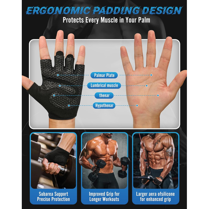 Фітнес рукавички COFIT: дихаючі, з підтримкою зап'ястя, для тренувань, важкої атлетики, силових навантажень, бодібілдингу, чорний, розмір S