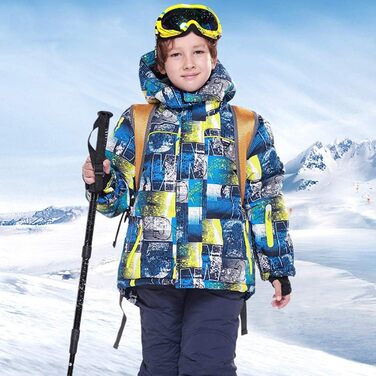 Дитячний гірськолижний костюм 2 частини: куртка та штани для дівчаток, теплий зимовий костюм для активного відпочинку, темно-синій, розмір 110