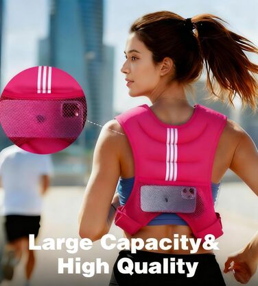 Вага для тренувань (3/5 кг) з світловідбиваючими смугами та регульованими ременями, фітнес-вага для силових тренувань, бігу, кардіо та фітнесу (рожевий)