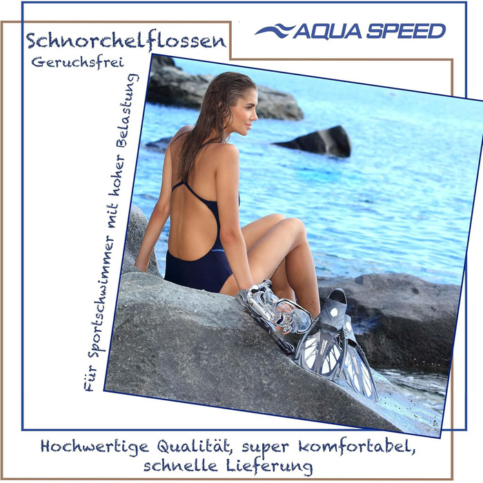 Ласти Aqua Speed Inox для дорослих, унісекс, 38/39, сірі/сині, для плавання