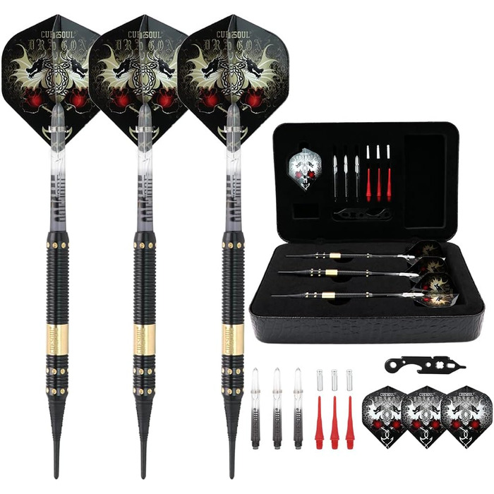 CUESOUL Dragon Deluxe набір м'яких дартсів з люкс кейсом, 16 г