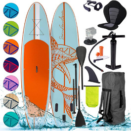 SUP-дошка BRAST Shark 300-320 см надувна, набір для сапбордингу, 2в1 весло, крісло-каяк, аксесуари, 5 років гарантії