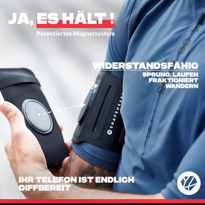 Shapeheart – універсальний спортивний чохол-наплічник для смартфона з магнітним, знімним і водостійким футляром для бігу, фітнесу та туризму, французька інновація