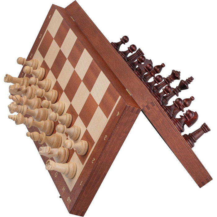 Набір для шахів Großartig Tournament NO. 6 | Master Of Chess | Шаховий набір з шахівницею 54x54 см з горіха та ясену | Набір шахів Staunton | NO.6 | Горіх & Ясен 54 см
