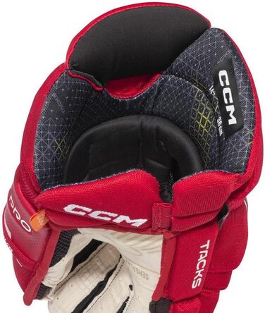 Хокейні рукавички CCM Tacks XF Pro Senior червоно-білі, 15 дюймів