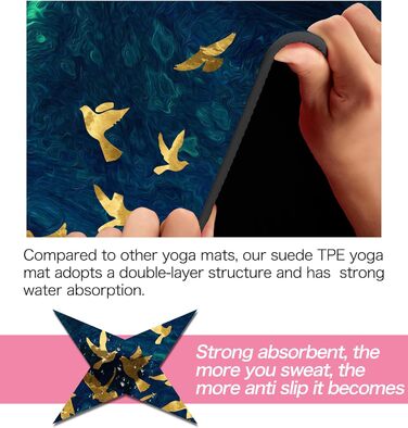 Килимок для йоги LaiEr, неслизький, екологічний, з ручкою для перенесення, товщина 6 мм (183 x 61 см)