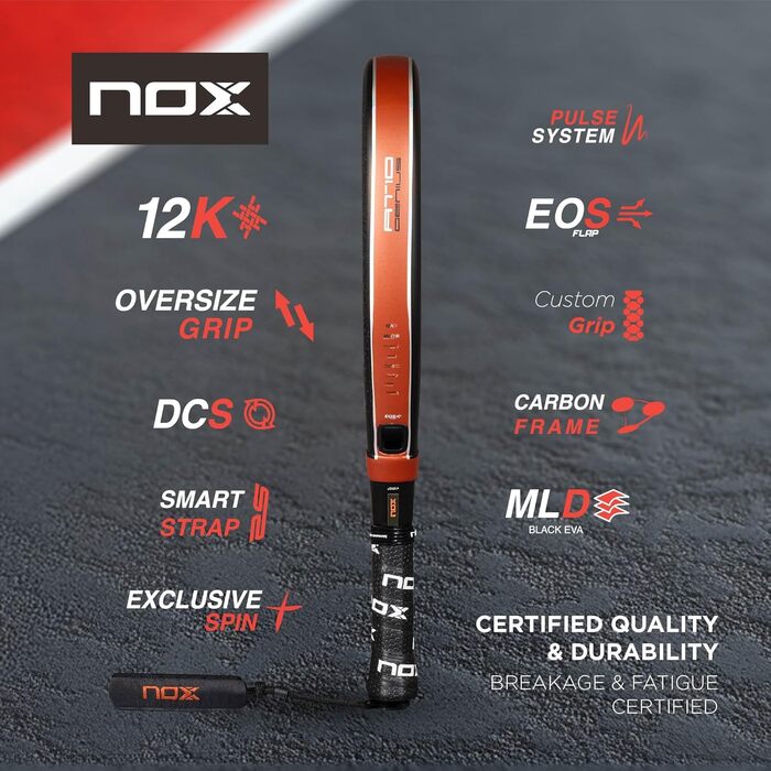 Падель ракетка Nox AT10 Genius Attack 12K 360-375 г від Агустіна Тапії, карбонова, для професіоналів