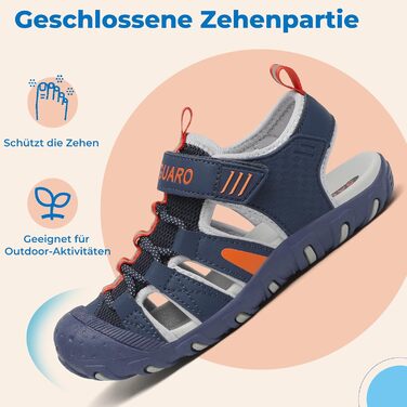Сандалі дитячі SAGUARO закриті трекінгові для хлопчиків, літні, для активного відпочинку, розмір 32 EU (Сині)