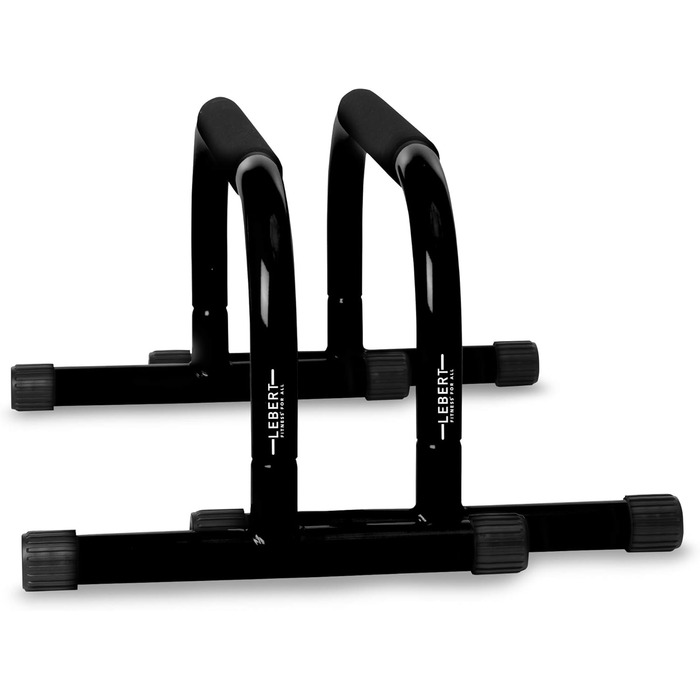 Леберт Фітнес Паралельні бруси для віджимань та висів - станція для тренувань вдома та в гаражі. Ідеально для гімнастики, калістеніки, силових тренувань. Чорний колір