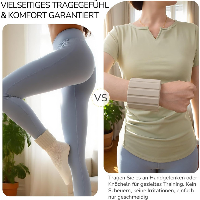 Ваги для зап'ястя та щиколоток магнітні, 0.5KG/1KG, регульовані, для йоги, пілатесу, плавання, фітнесу, силікон, білий