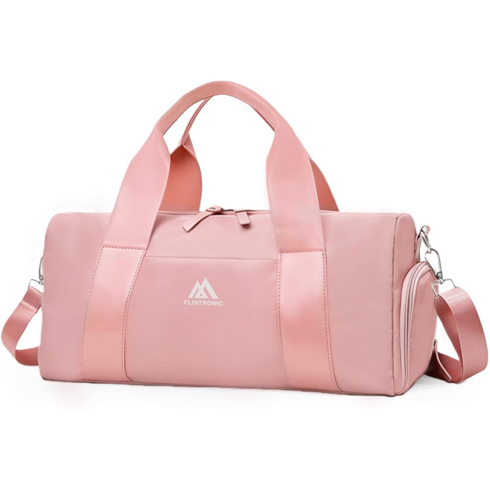 Спортивна сумка Flintronic для дівчаток та жінок, маленька сумка для плавання та фітнесу з відділенням для взуття та вологостійким відсіком (Рожева, 44 x 20 x 20 см)