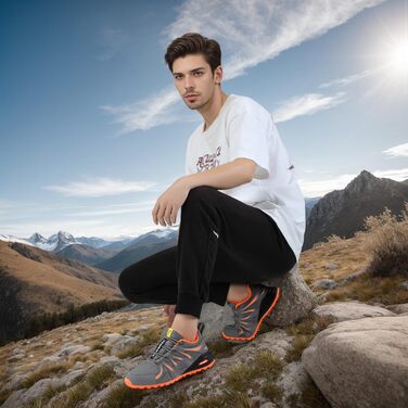 Чоловічі трейлранні кросівки для хайкінгу та трекінгу. Легкі, дихаючі, з антиковзкою підошвою. Розміри 39-48 (Сірий, 47 EU)