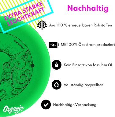 Фрізбі Ultimate Eurodisc 175г Nightglow (27,5 см, зелений) - Спортивний диск, що світиться в темряві