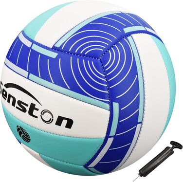 Волейбольний м'яч Senston Soft Touch, офіційний розмір 5, водонепроникний, з насосом, для пляжу, басейну та вулиці, thirsty blue