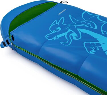 Дитячий спальний мішок Crossroad Akutan Drache 170 см - водонепроникний, для кемпінгу, блакитний