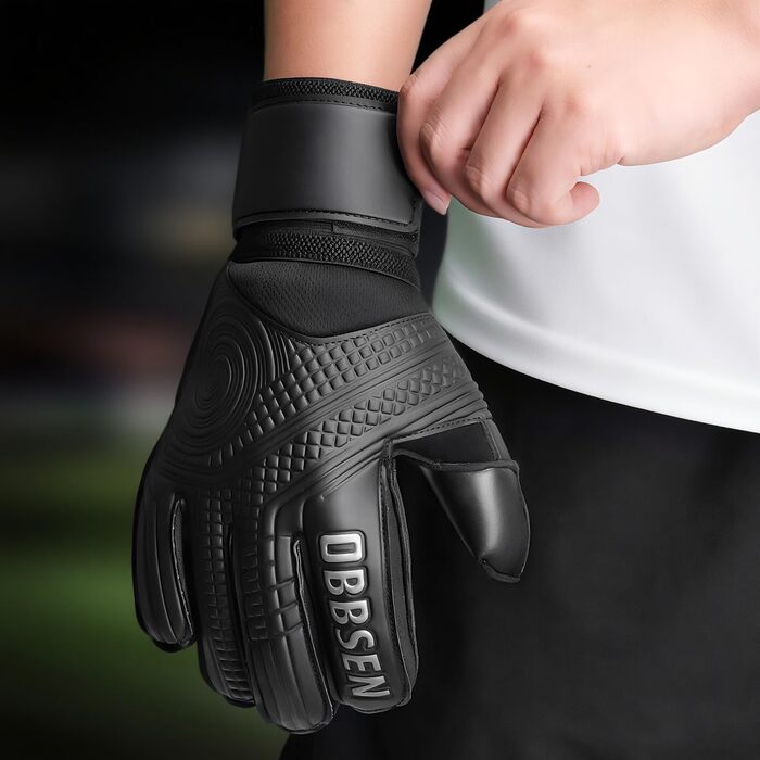 Воротарські рукавички Fußball S1 Schwarz з захистом пальців та зап'ястя для дітей, підлітків та дорослих