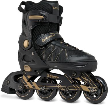 Інлайнери роликові ковзани RAVEN Expert для дітей та дорослих, регульовані 40-43 (25,5-28см), колір золотий
