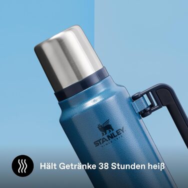 Термос Stanley Classic Legendary 1.4 л, нержавіюча сталь, 40 год утримання тепла/холоду, BPA-free, Hammertone Lake