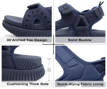 Чоловічі сандалі KuaiLu для трекінгу та відпочинку, ортопедичні, сині, розмір 42 EU