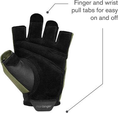 Рукавиці Harbinger Power Gloves 2.0 для важкої атлетики, тренувань, фітнесу та занять у спортзалі, зелені, розмір XL