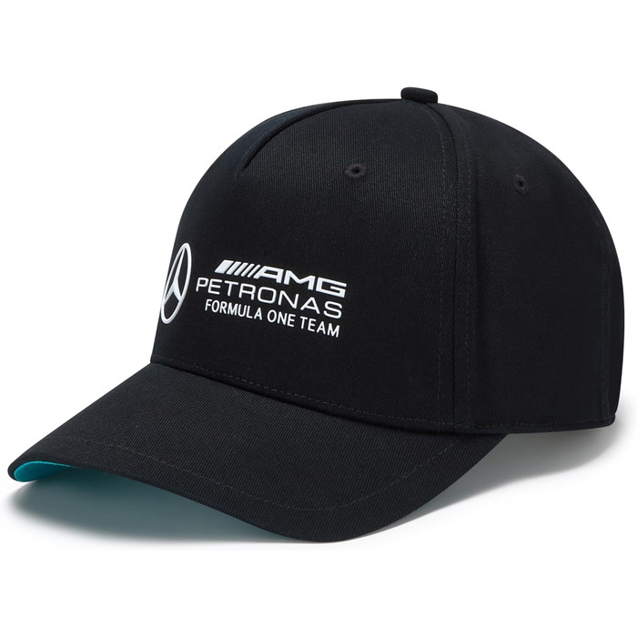 Кепка Mercedes AMG Petronas F1 з 3D логотипом команди, чорна, універсальний розмір