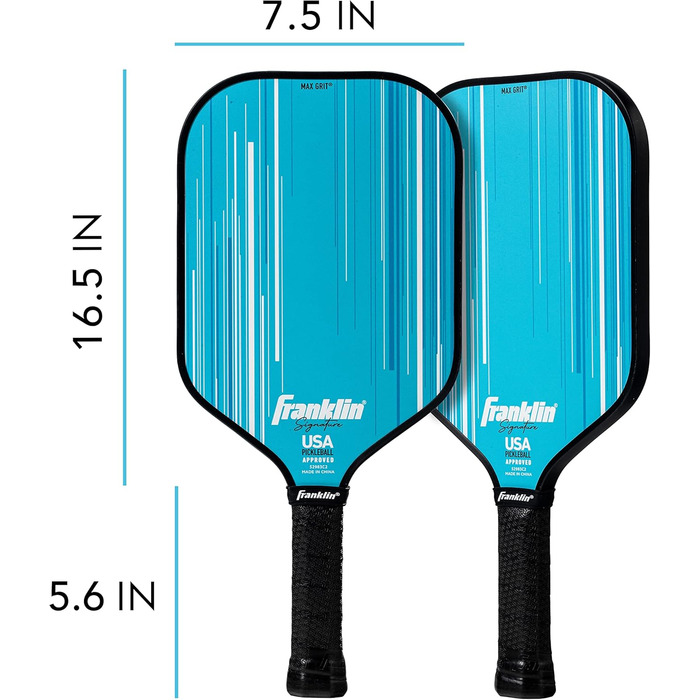 Професійна ракетка для піклболу Franklin Sports Signature Series з покриттям MaxGrit, турнірна, сертифікована USAPA